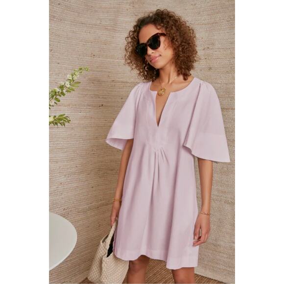 Pomander Place Tuckernuck Lilac Finley Flutter Sleeve A-Line Pleat Mini Dress XL - Picture 1 of 11
